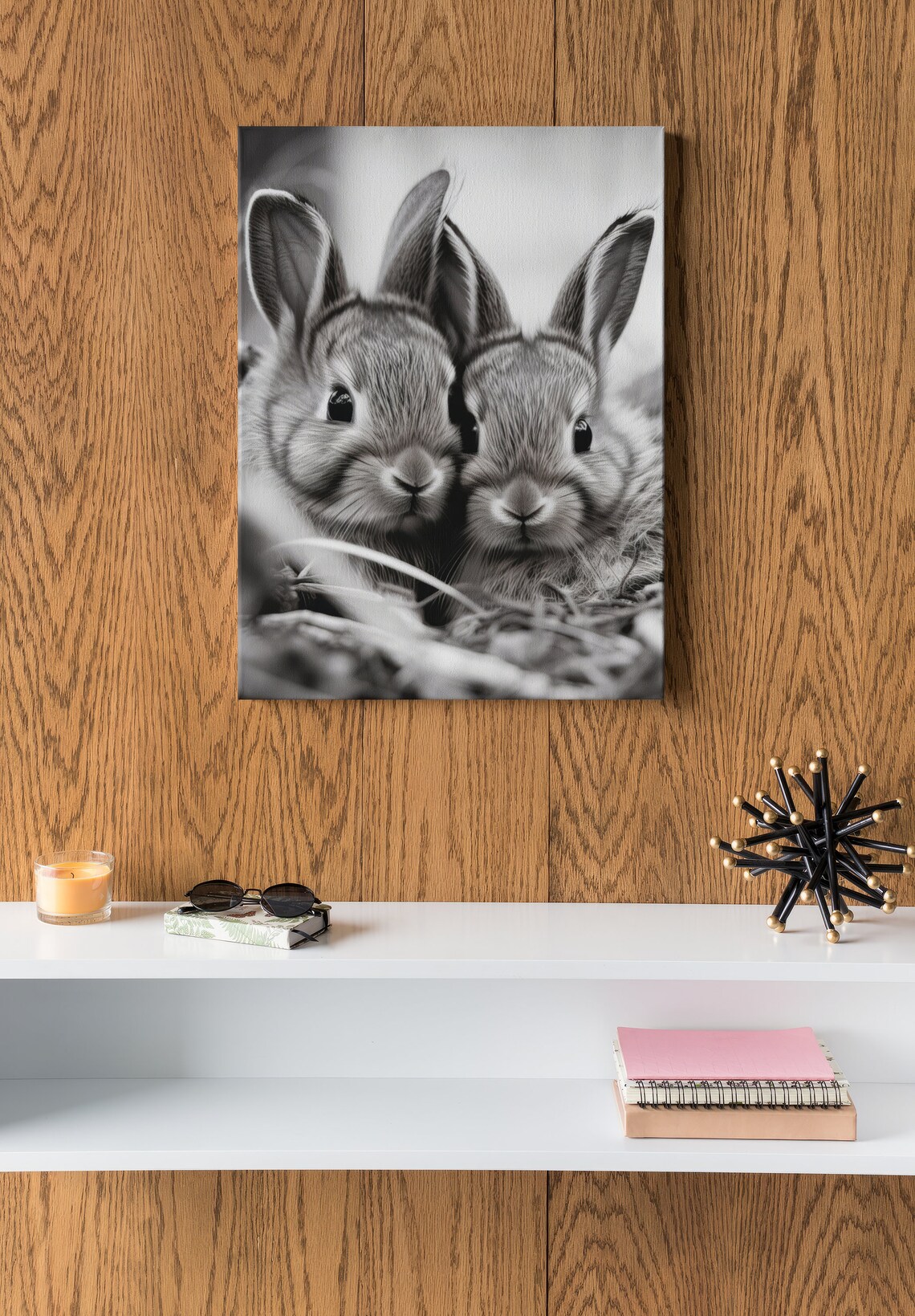 Cute Rabbit Couple, Nursery Decor Valentine - Image 2