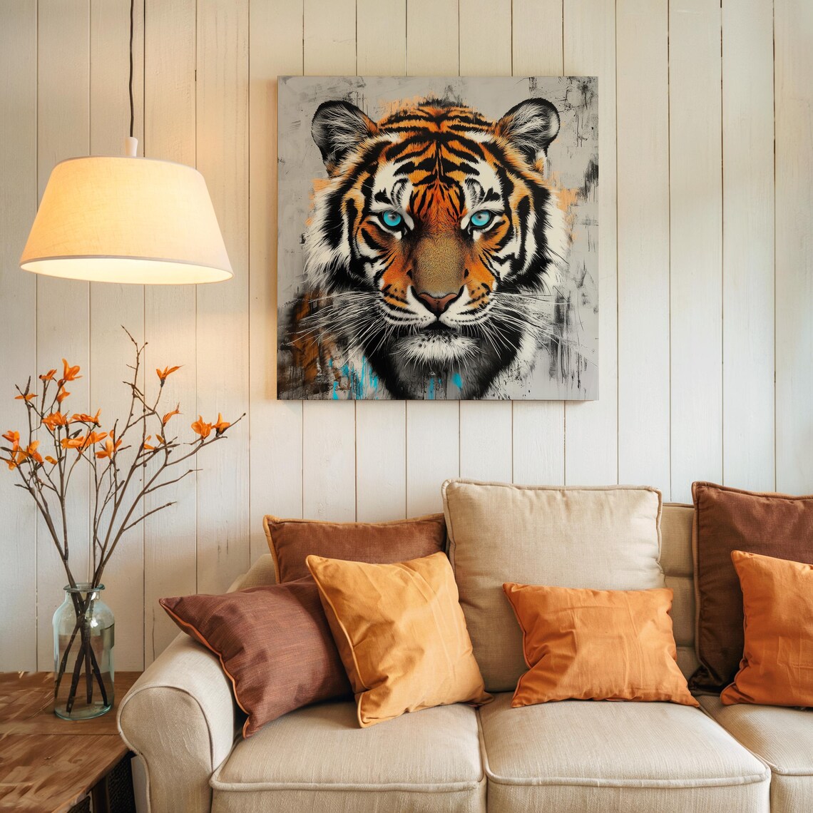 Tiger Blue Eye, Modern Wildlife Poster - Image 2