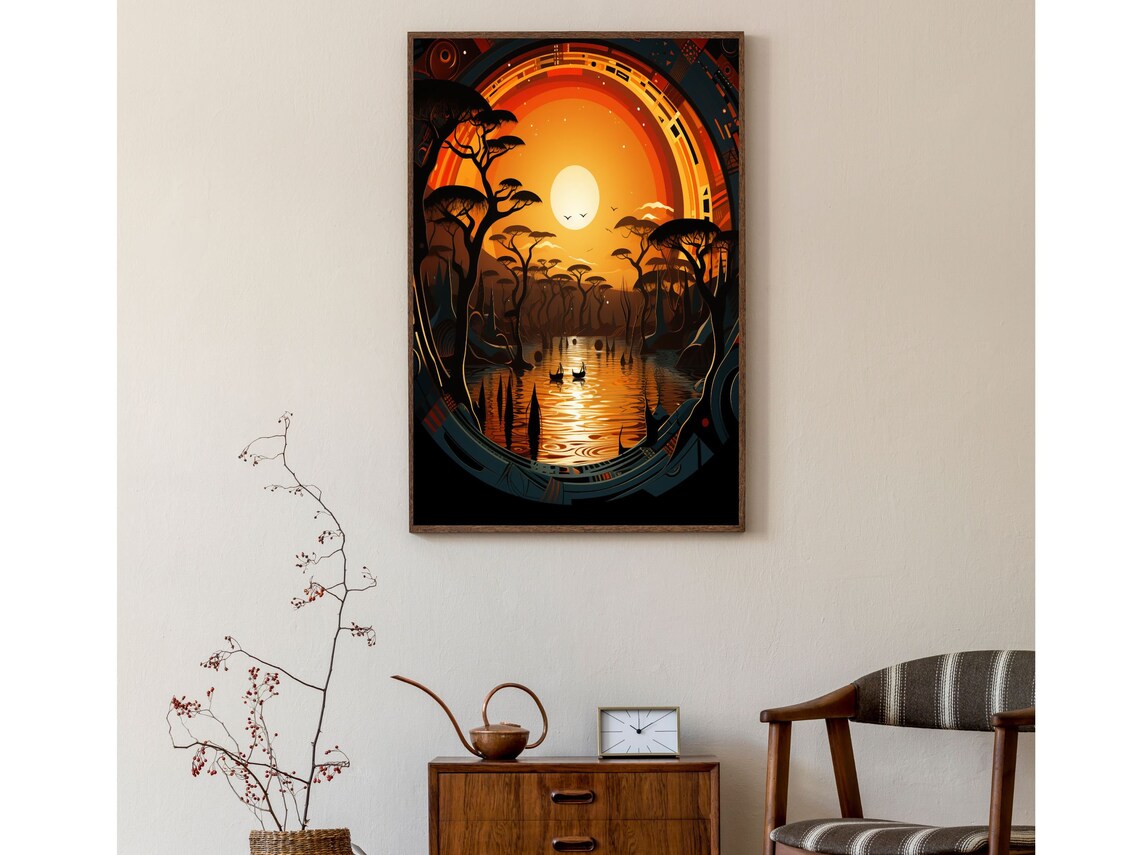 Wall Art African Print African Art African Art Wall Decor African Surreal Colorful Print Art - Image 4