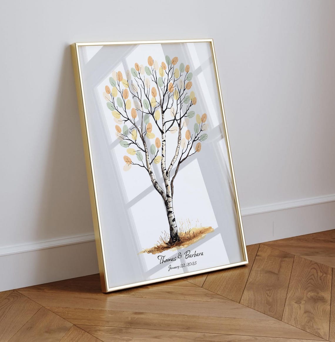 Spring Tree Fingerprint Guest Book Wedding Guestbook Alternative Personalized - Image 3