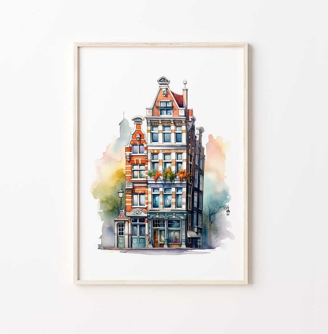 Famous Building Watercolor Painting, Cute Design