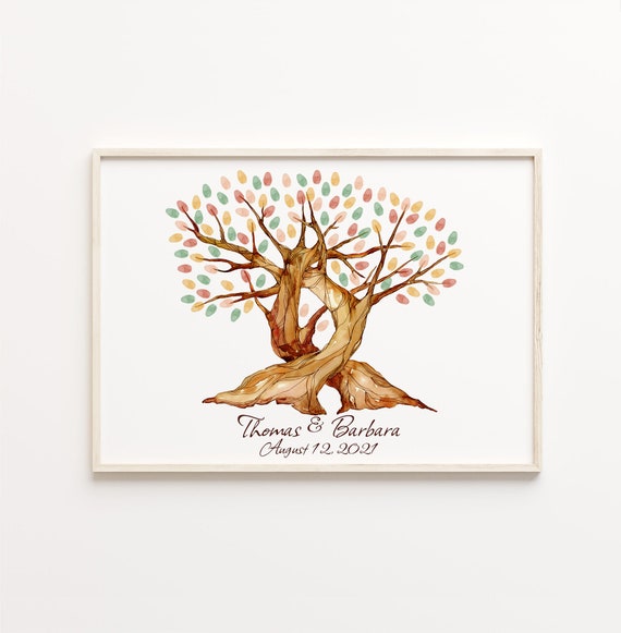 Oak Tree Fingerprint Guest Book, Wedding Tree