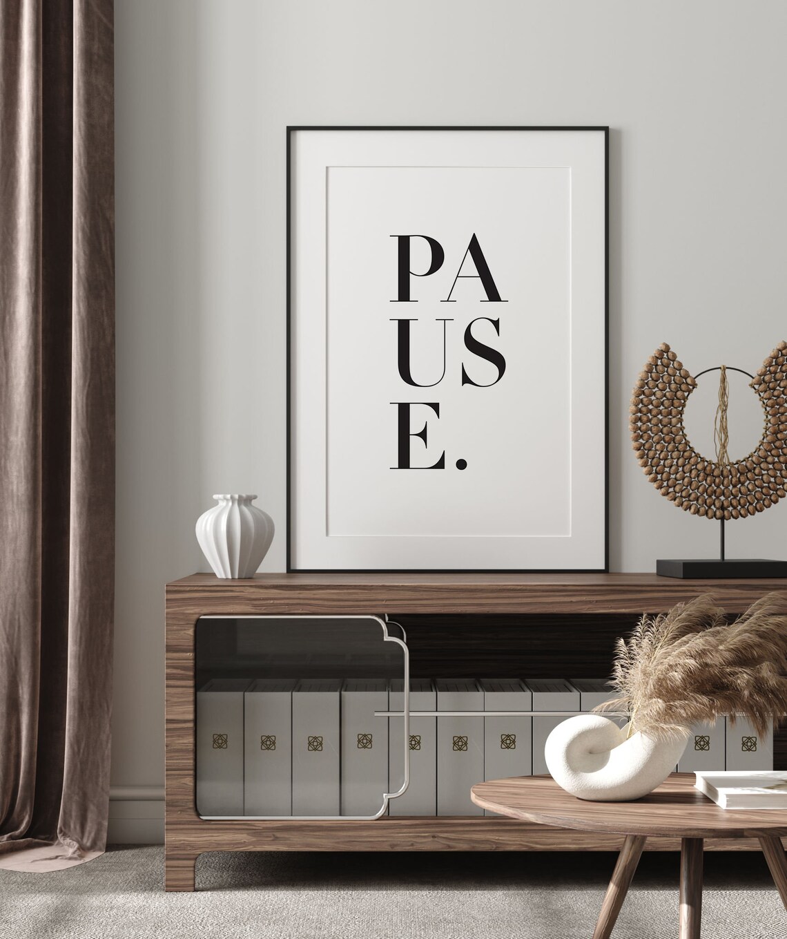 Pause Calligraphy Poster Art Farmhouse Art Typography Art Print Living Room Decor Instant - Image 3
