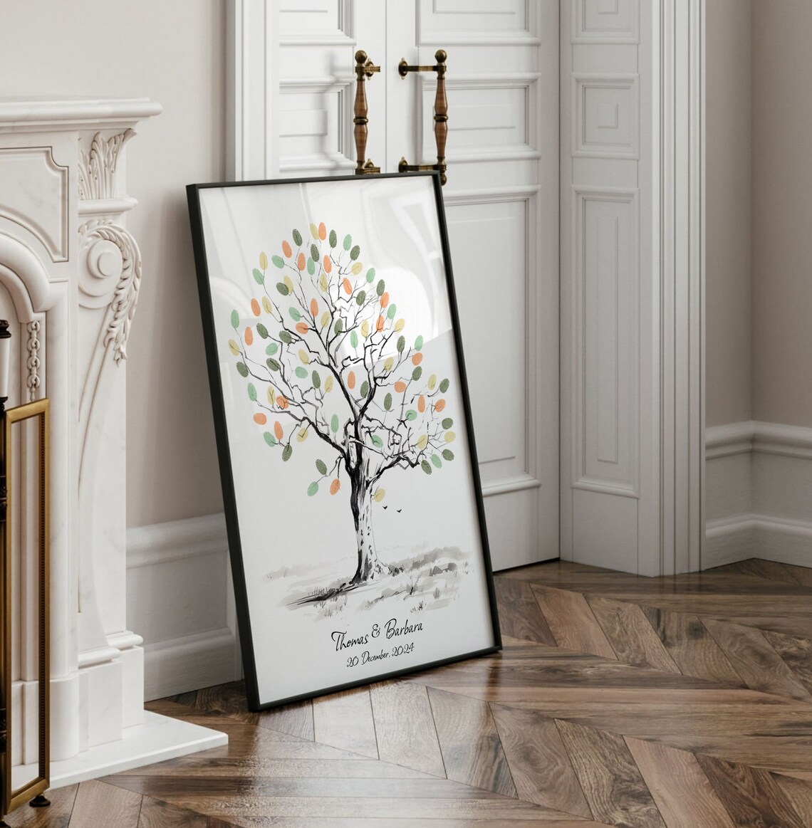 Rustic Tree Fingerprint Guest Book, Wedding Keepsake - Image 3