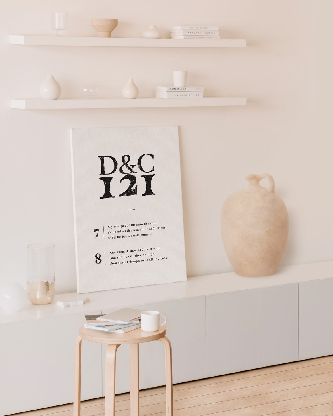 Doctrine and Covenants 121 Scripture Verses Art Minimalist Poster - Image 2