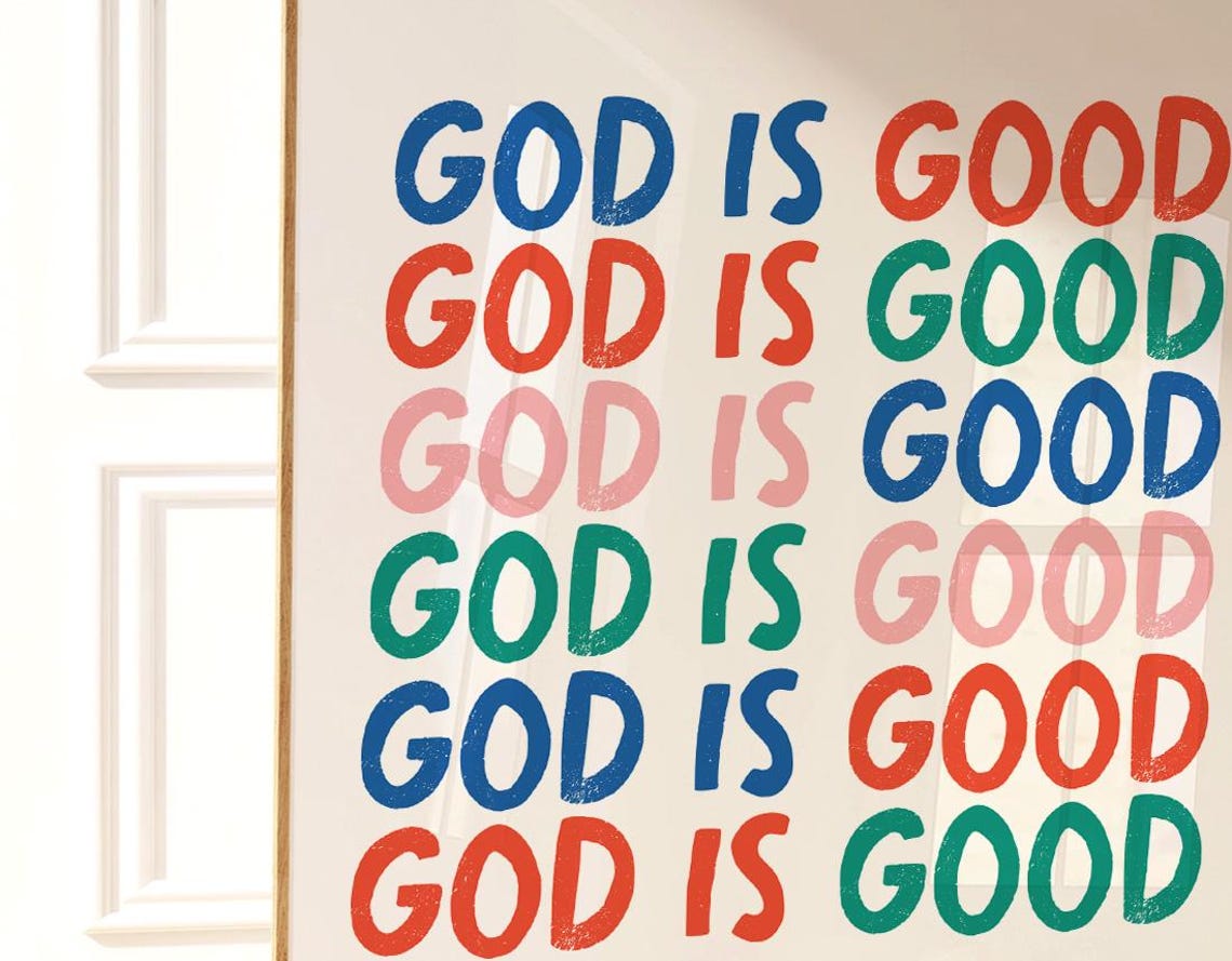God Is Good All The Time Print Christian Wall Art Bible Verse Wall Art Retro Christian Poster Trendy God Bible Poster Girls Bible Print - Image 3