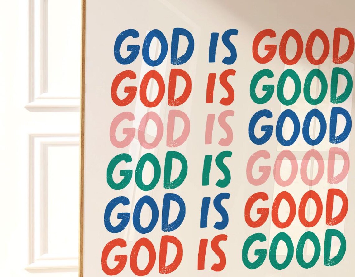 God Is Good All The Time Retro Colorful Christian Poster for Home Decor - Image 3