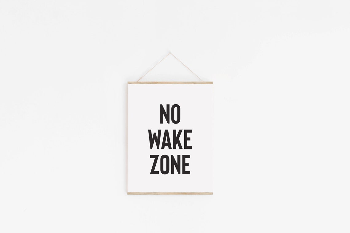 No Wake Zone Nautical Bold Minimalist Navy Nursery Quote Poster - Image 2