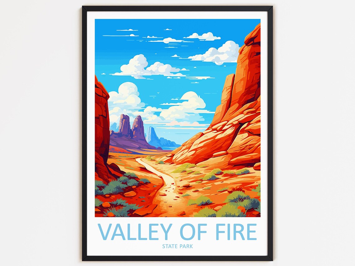 Valley Of Fire Travel Poster, State Park Gift