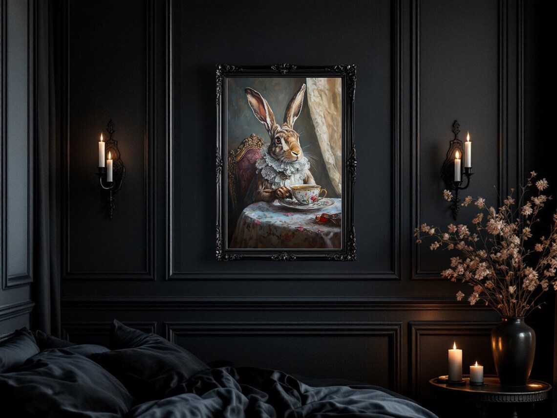 Whimsical Rabbit, Victorian-Inspired Animal Art Print - Image 2