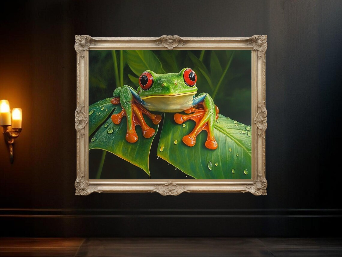 Colorful Frog Wall Art, Nature-Inspired Frog Decor