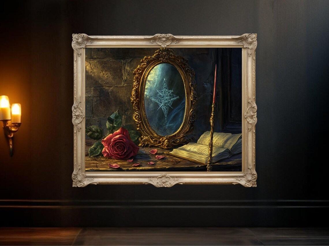 Mystic Antique Mirror, Medieval Fantasy Decor