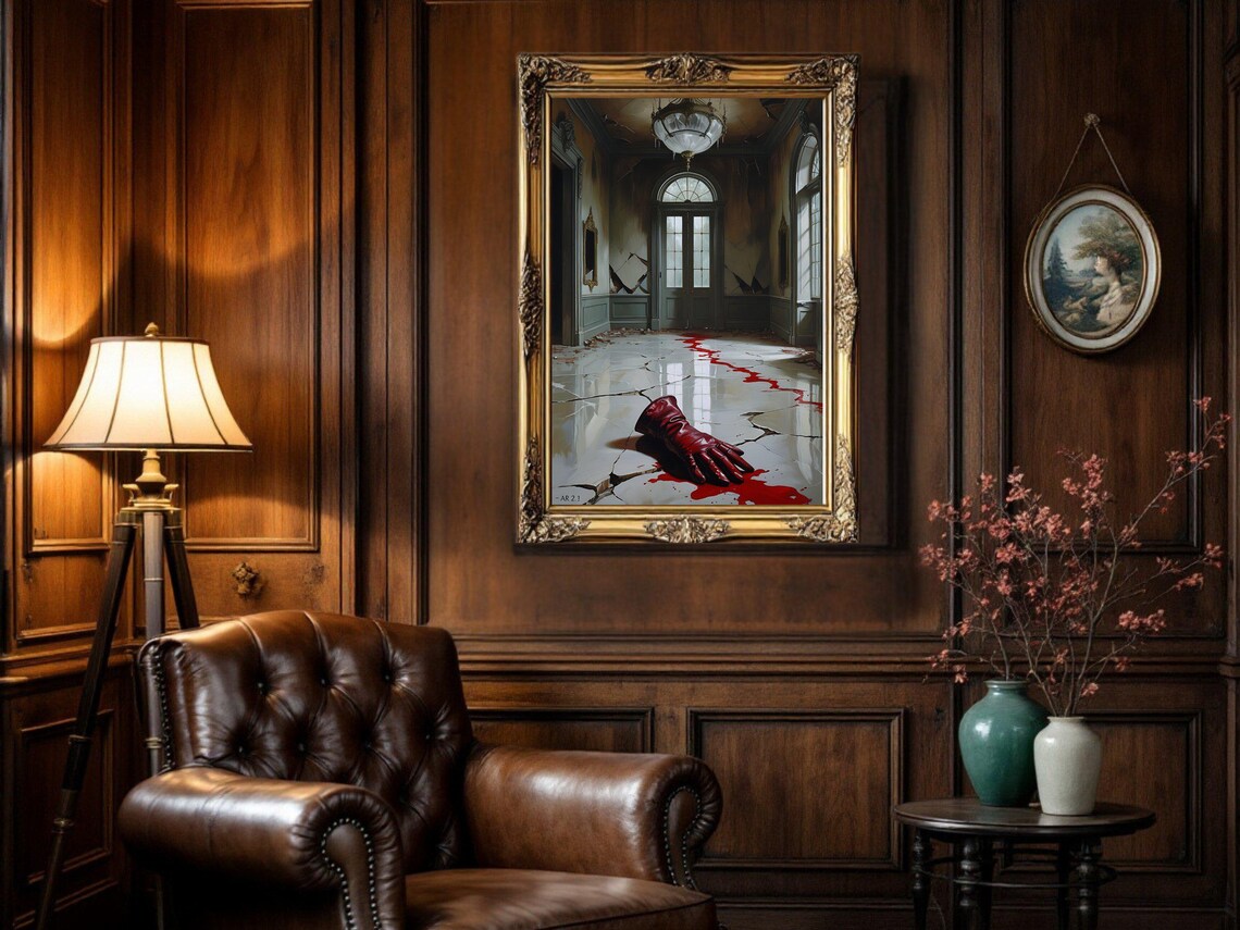 Gothic Haunted Mansion, Creepy Horror Lovers Art Print - Image 3