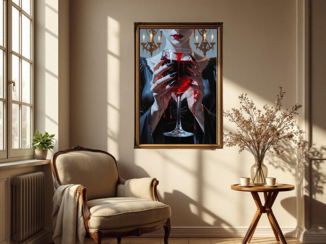 Gothic Vampire Horror Artwork, Creepy Decor - Image 2