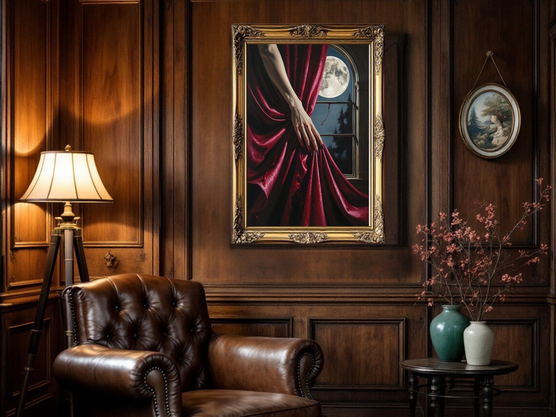 Moonlit Night, Gothic Halloween Decor Poster Print - Image 3