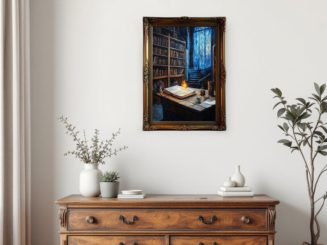 Enchanted Library, Magical Bookstore Art Print - Image 3