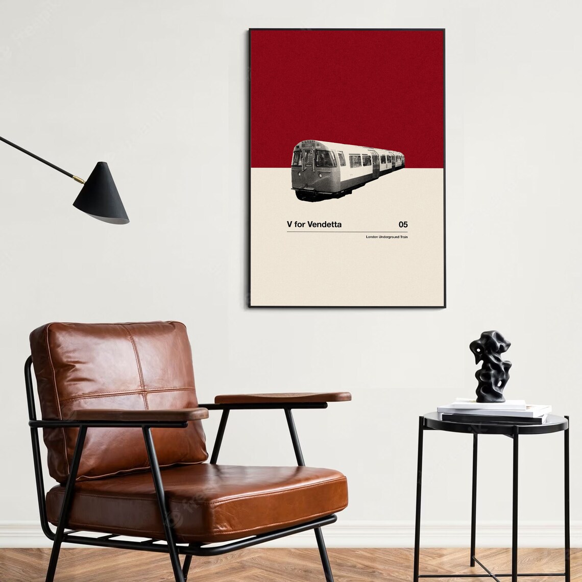V For Vendetta London Underground Train Minimalist Movie Art Poster - Image 3