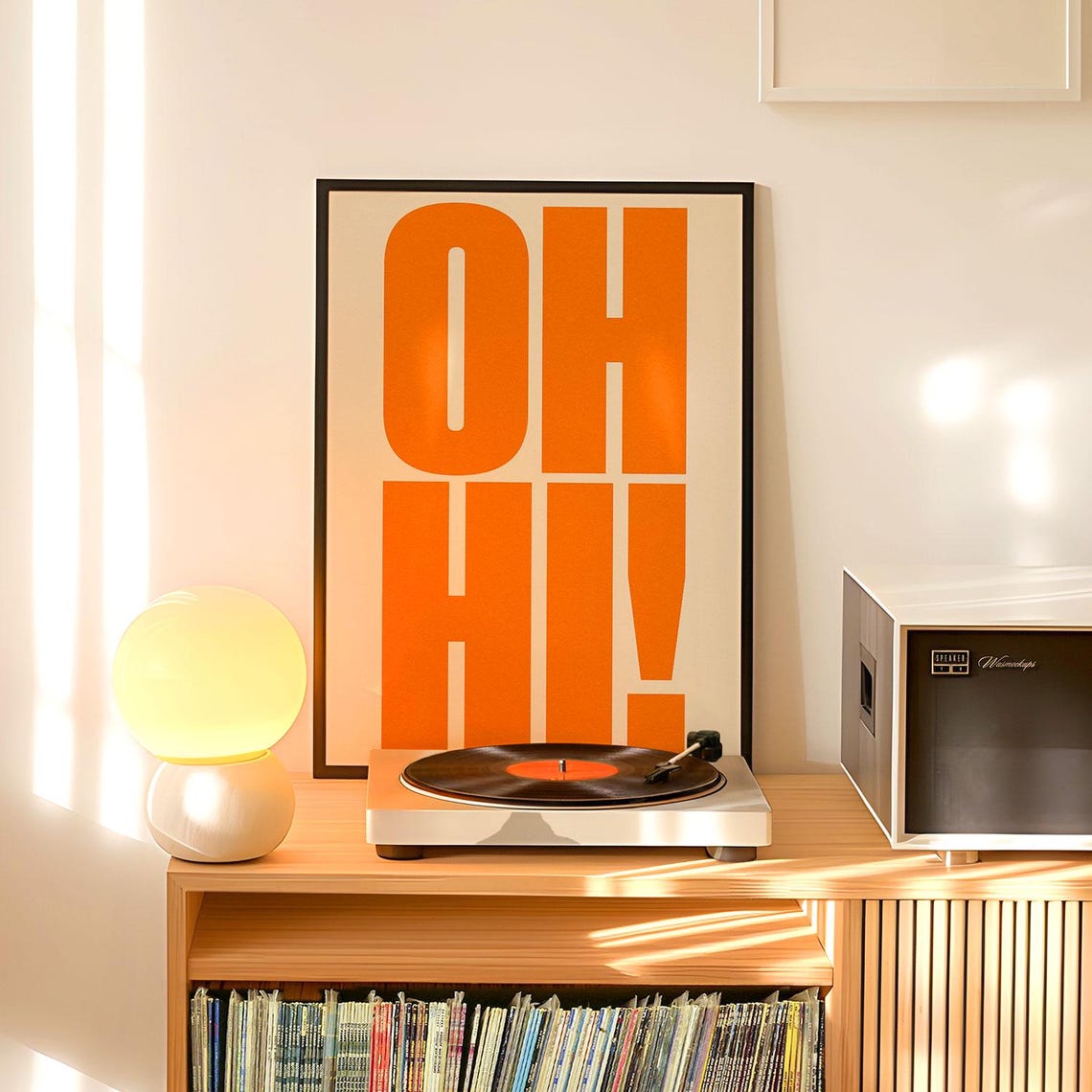 Oh Hi Cheerful Retro Orange Vertical Stacked Typography Poster - Image 4
