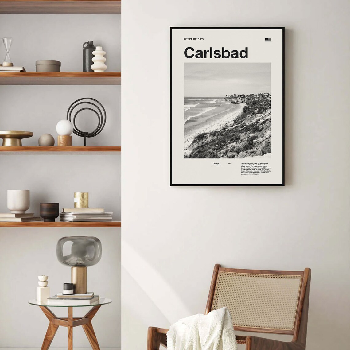 Carlsbad California Beach Coast Photo Travel Art Wall Poster - Image 4