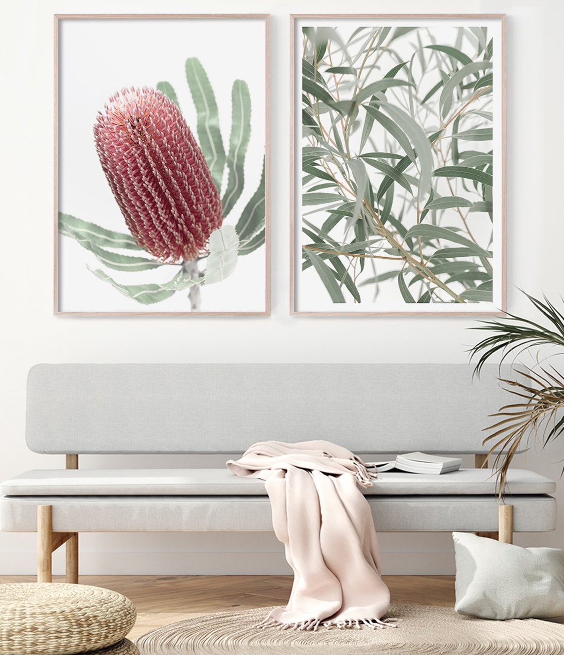 Eucalyptus Gum Leaves Airy Botanical Photography Soft White Art Print - Image 3