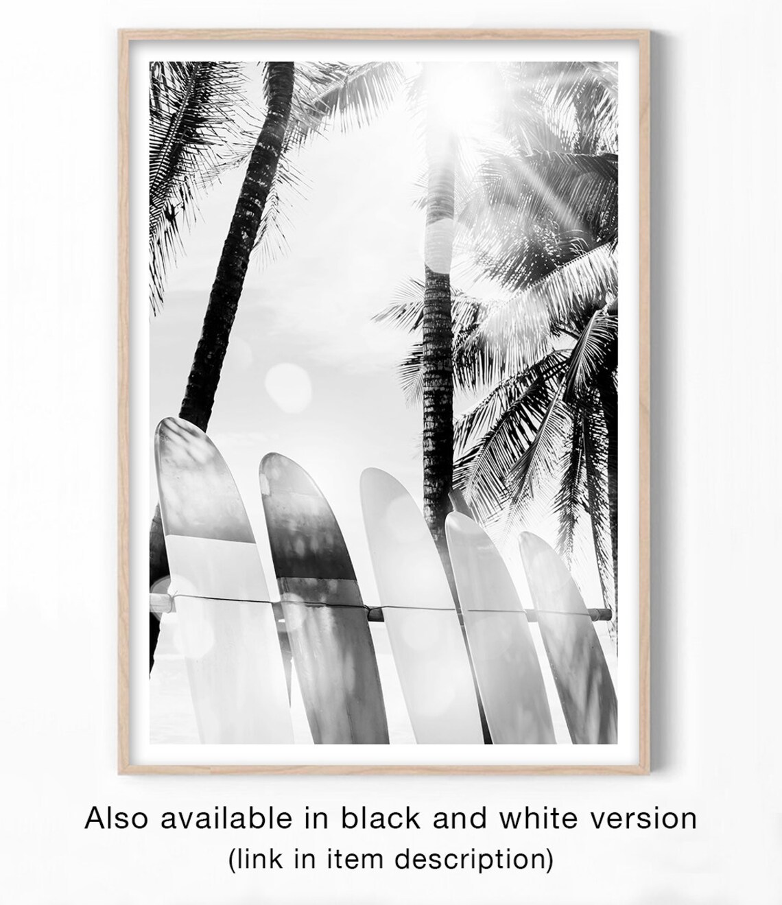 Surfboard Beach Photography Art Print, Coastal Style - Image 2