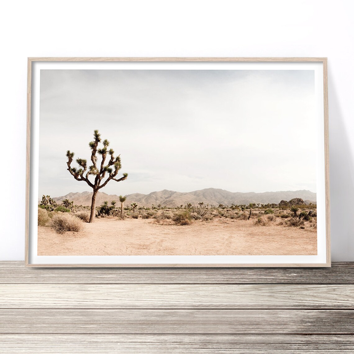 Joshua Tree Desert Landscape, Boho Wall Art Print
