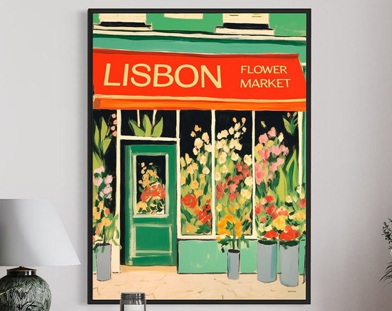 Flower Market Print, Botanical Vintage Decor