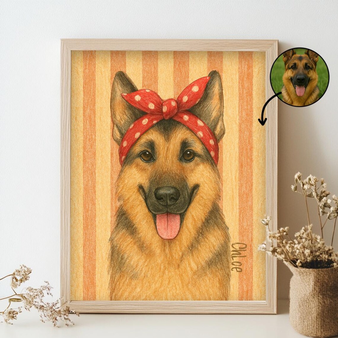 West Highland Terrier Custom Pet Portrait Cute Plaid Puppy Wall Art - Image 6