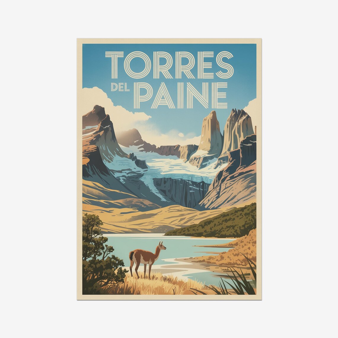 Torres del Paine Patagonia Granite Towers Glacier Lake Poster