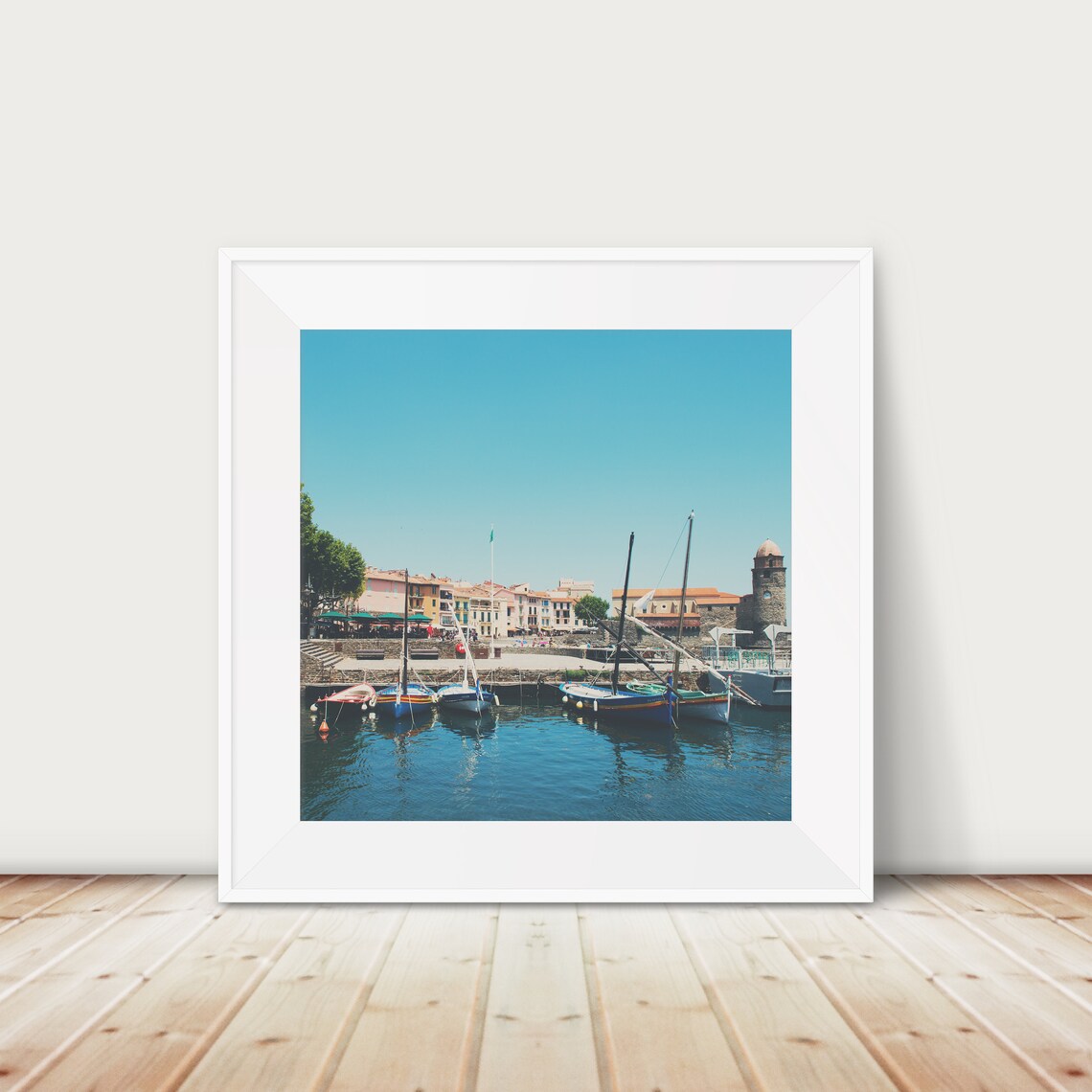 Collioure Harbor France Mediterranean Boats Summer Photo Print