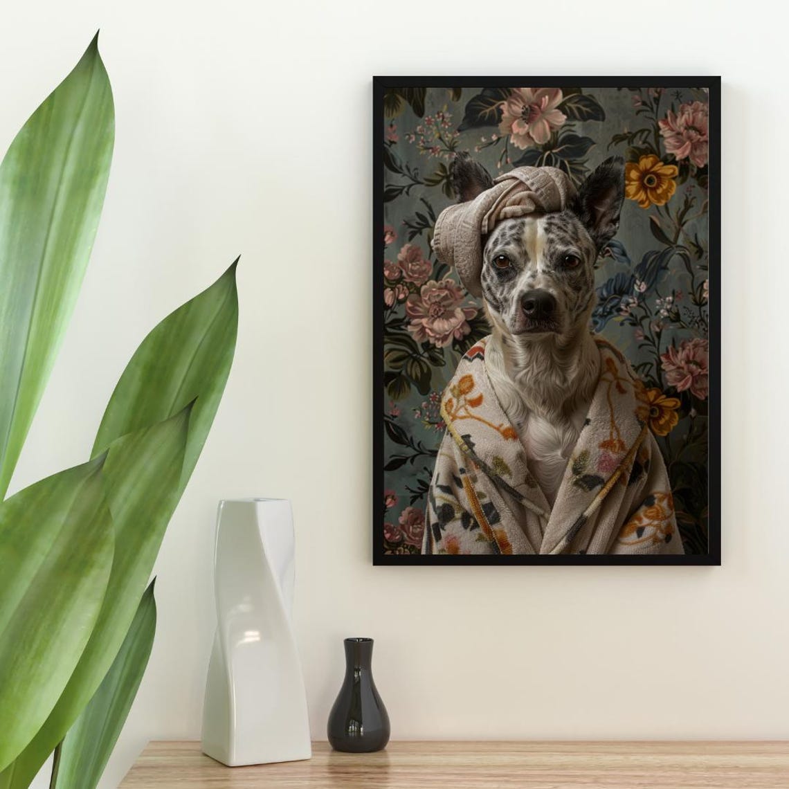 Australian Cattle Dog In Bathrobe Spa Day Funny Dog Wall Poster - Image 2