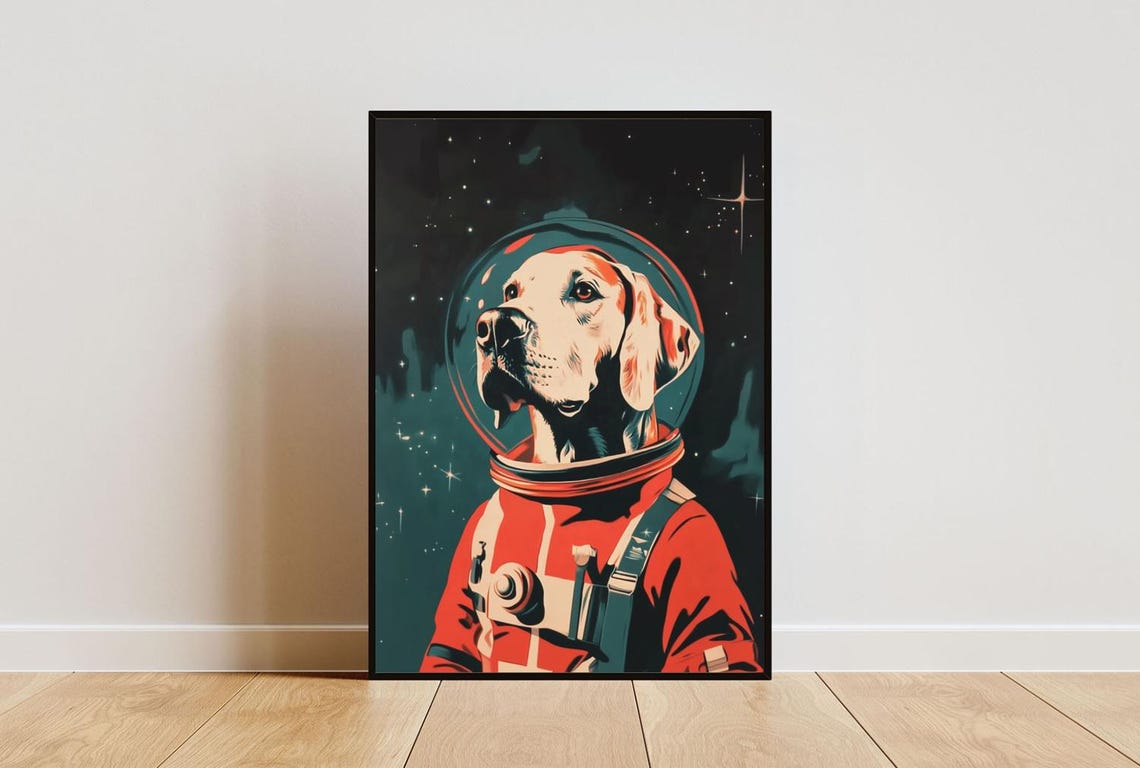 Great Dane Astronaut Retro Space Dog Pop Art Poster for Dog Lovers