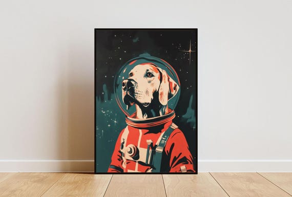 Great Dane Astronaut Poster Great Dane Retro Print Great Dane Portrait Dog Retro Space Poster Funny Dog Poster Andy Warhol Style Print