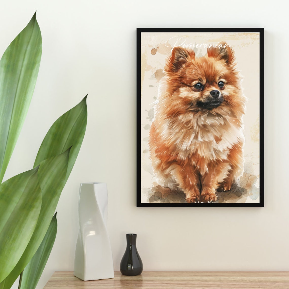 Pomeranian Poster Dog Poster Pomeranian Print Dog Wall Art Personalised Dog Photo Dog Pomeranian Watercolour Custom Pet Portrait - Image 2