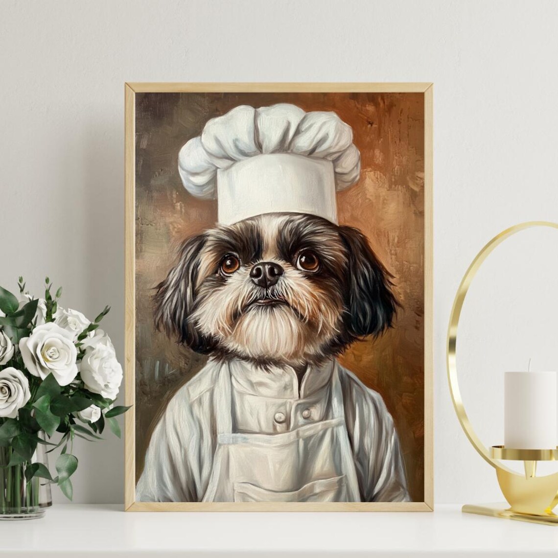 Shih Tzu Chef Dog Kitchen Poster Print - Image 3