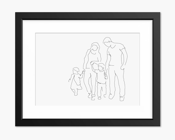 Family Portrait Family Print Family Wall Art Minimalist Art Line Art Family Gift Line Drawing Gift For Her Gifts For Mom Love Art