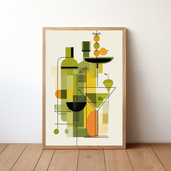 Cocktail Bar Minimalist Modern Vector Drink Poster