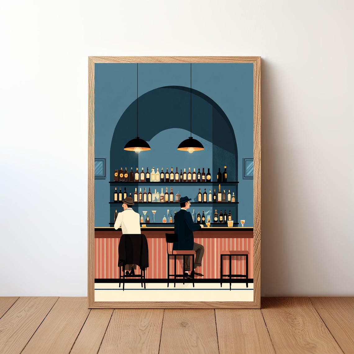 Cocktail Bar Wall Art Print Minimalist Modern Vector Drink Poster Home Decor Mixology Bartender Gift Kitchen Illustration Bar48