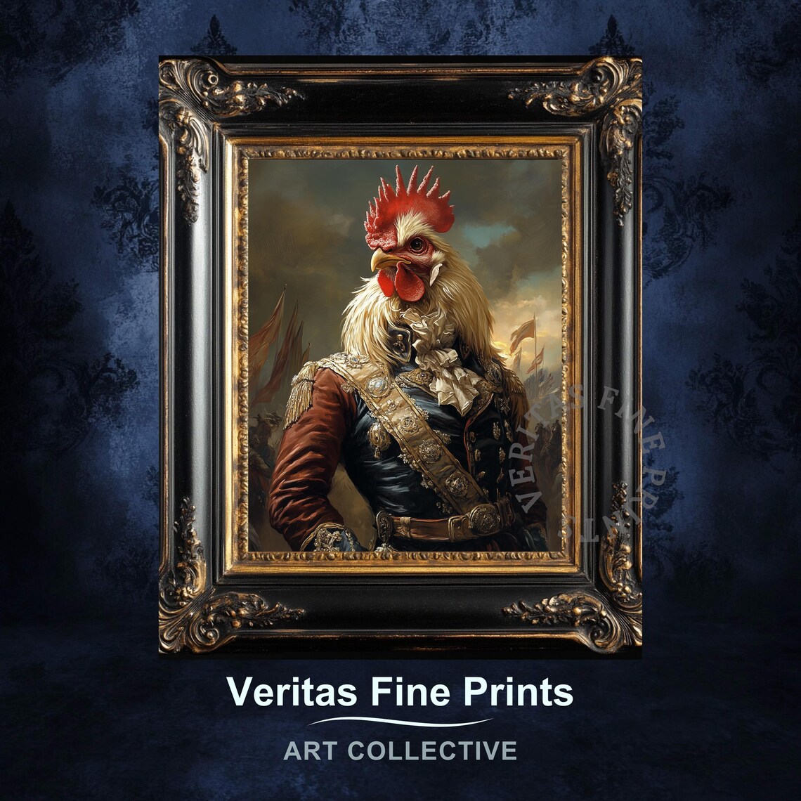 Gallant Rooster General Vintage Steampunk Art Print