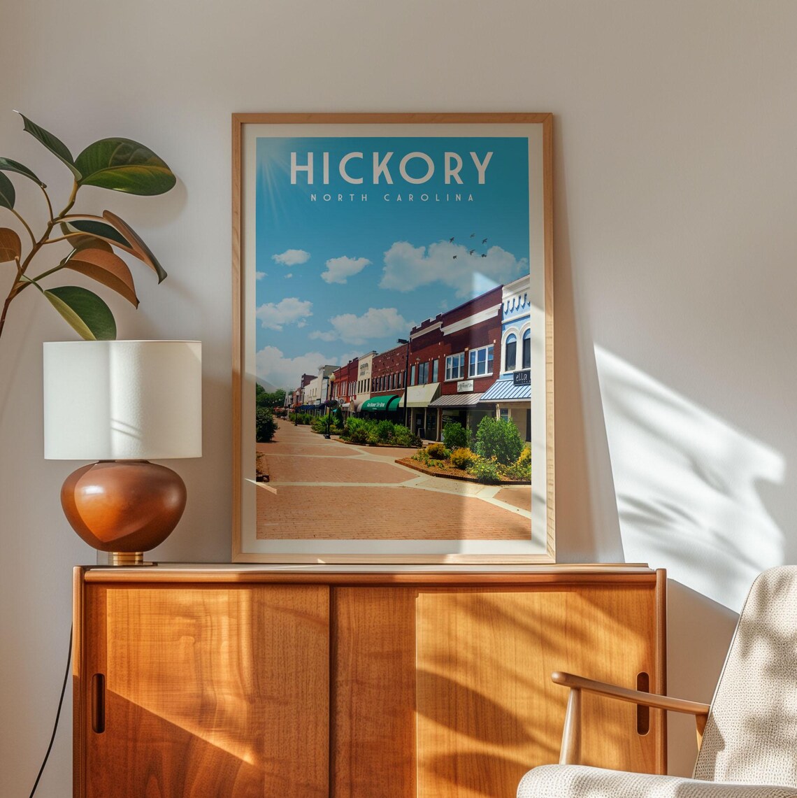 Hickory Vintage North Carolina Travel Poster