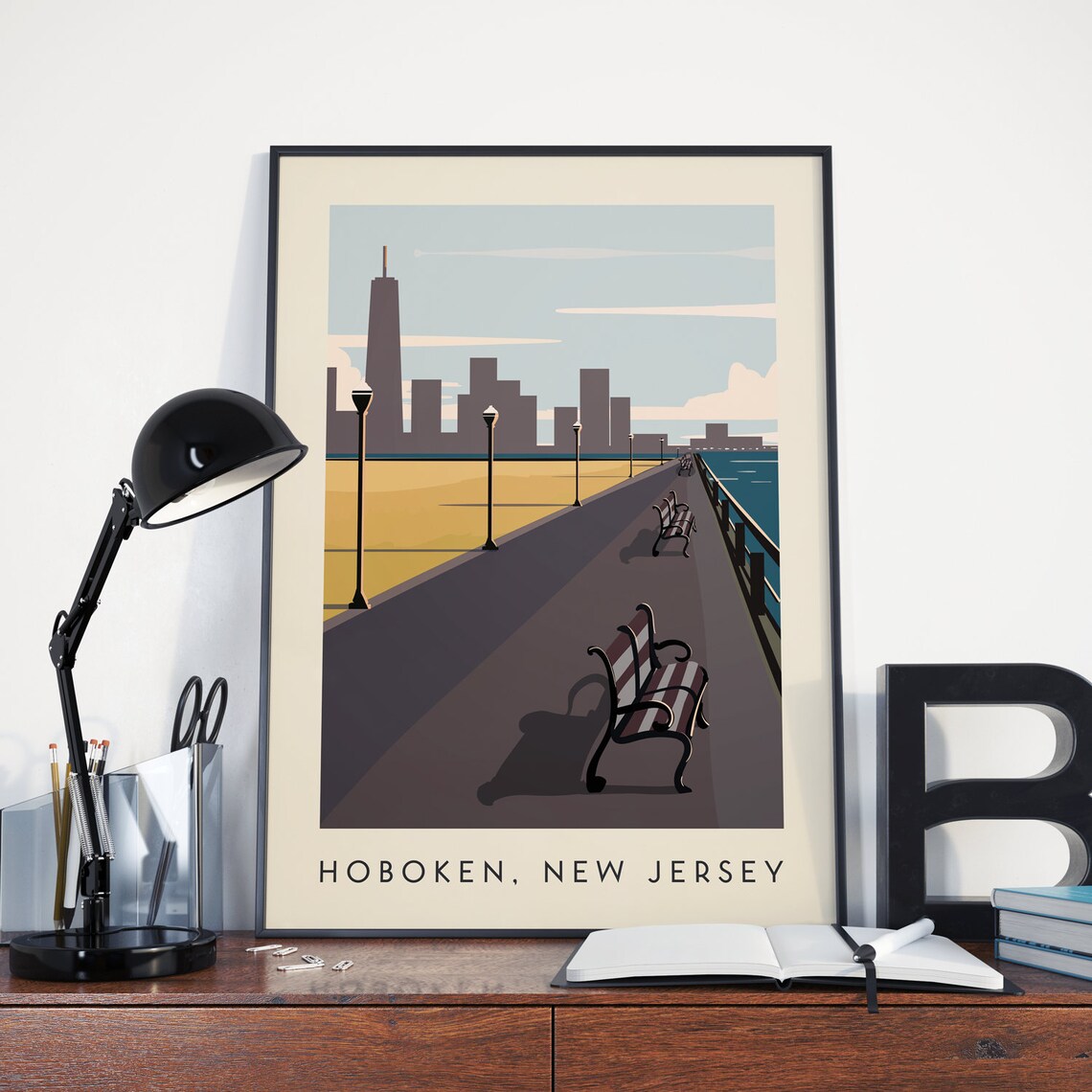 Hoboken Vintage Retro Travel Poster Print