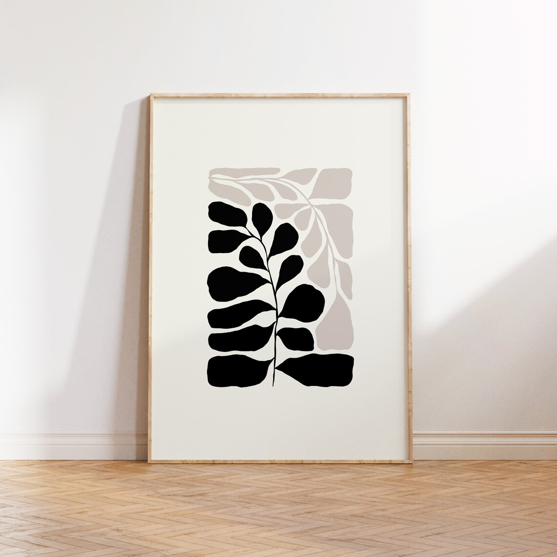Abstract Flowers Black And White Botanical Poster