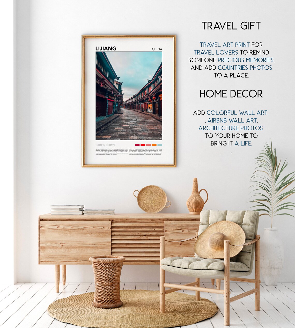 Lijiang China Ancient Old Town Street Photography Travel Poster - Image 2