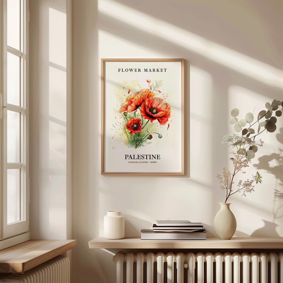 Palestine National Flower Market Poppy Poster - Image 3