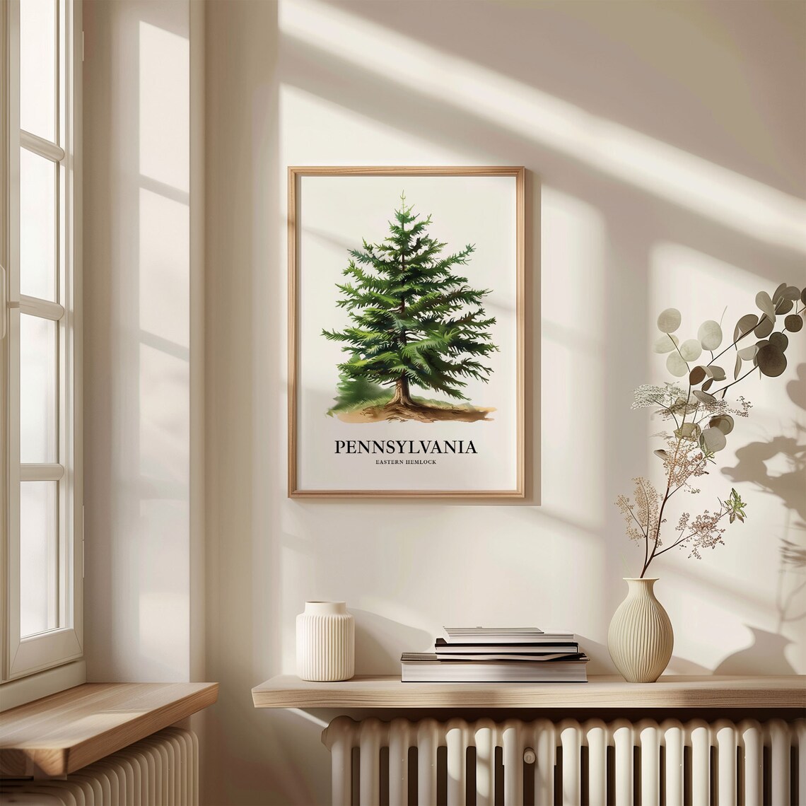 Pennsylvania Eastern Hemlock Watercolor Tree Illustration Poster - Image 3