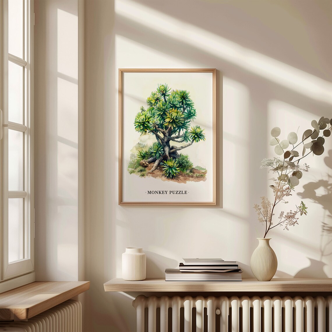 Monkey Puzzle Tree Art Print, Botanical Nature Illustration - Image 3