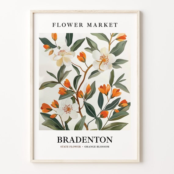 Bradenton Flower Market Art Print, 1960s Botanical