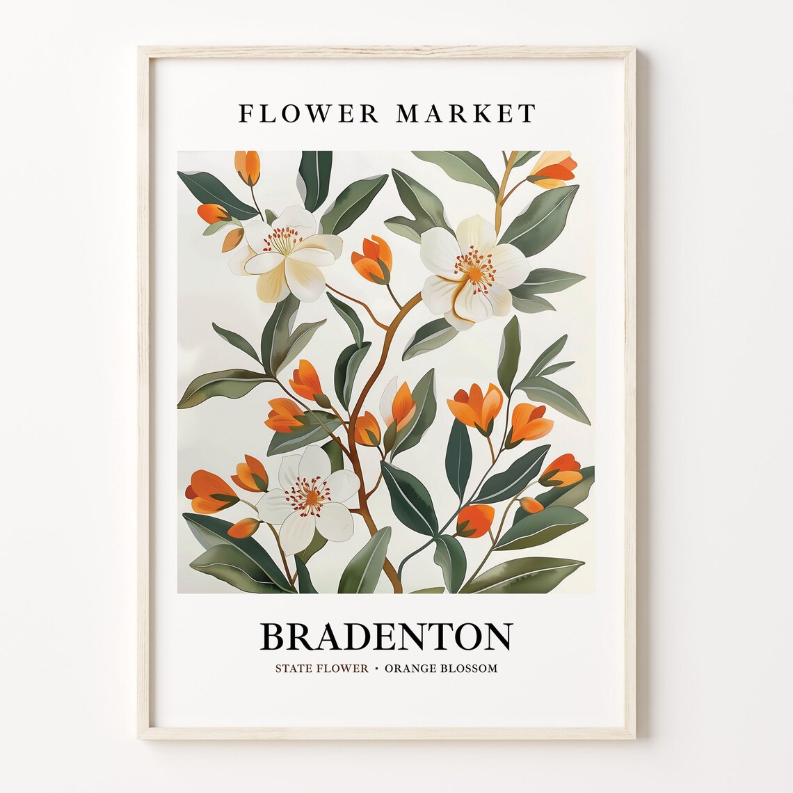 Bradenton Flower Market Art Print, 1960s Botanical