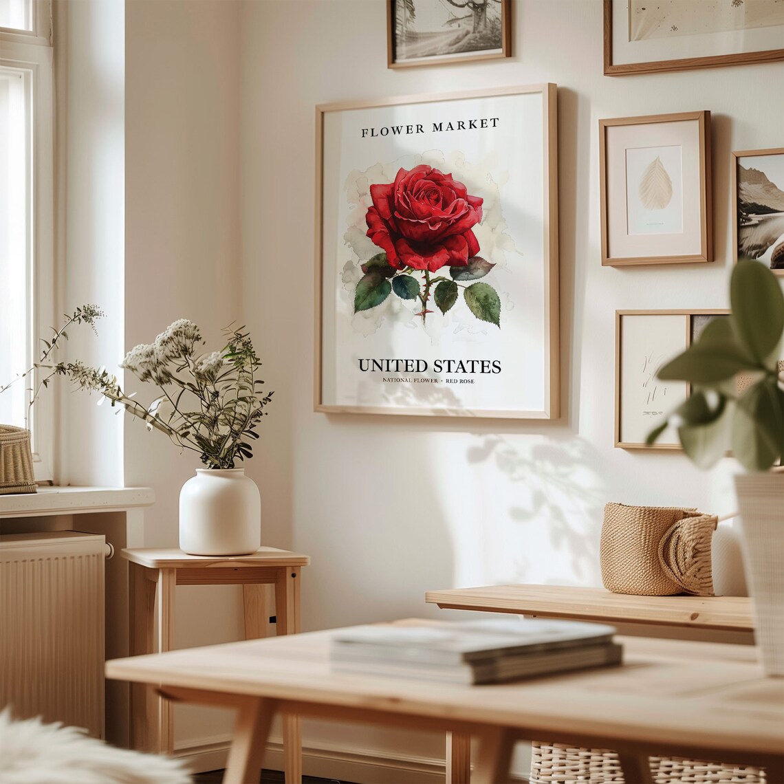 Rose Flower Wall Art Poster, Vintage Floral Print - Image 2