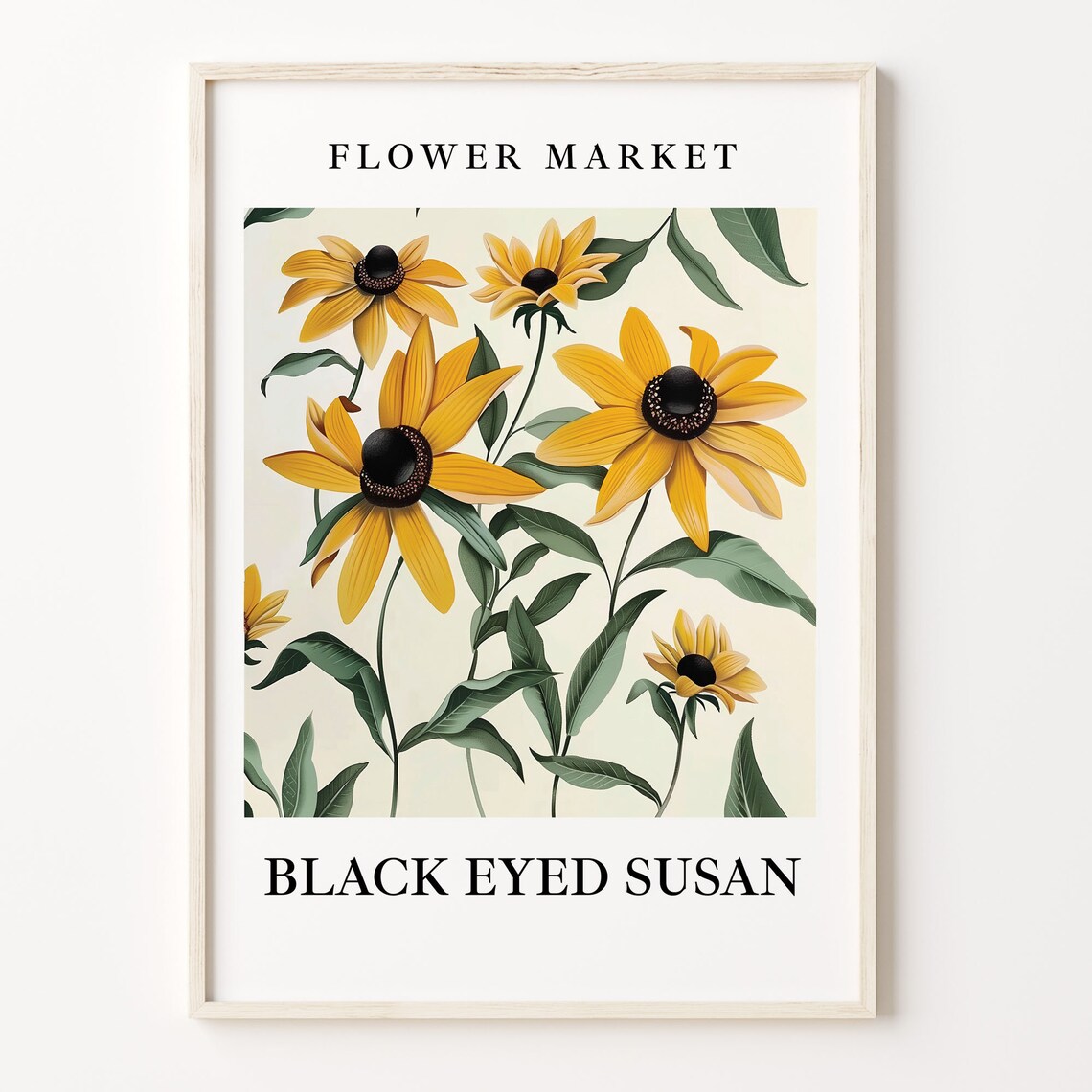 Black Eyed Susan Flower Market Botanical Art Print